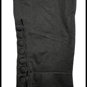 Bebe Black stretch leggings 3/4 length with button trim.